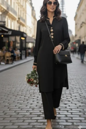 backlpeated co rd set black lifestyle