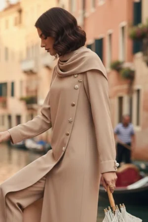 coatigan dress beige